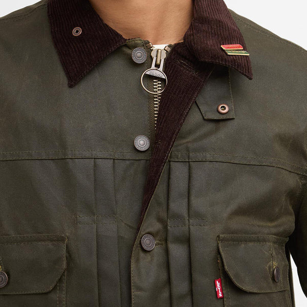Barbour x Levi's Type Ii Wax Jkt Archive olive by Barbour | Men