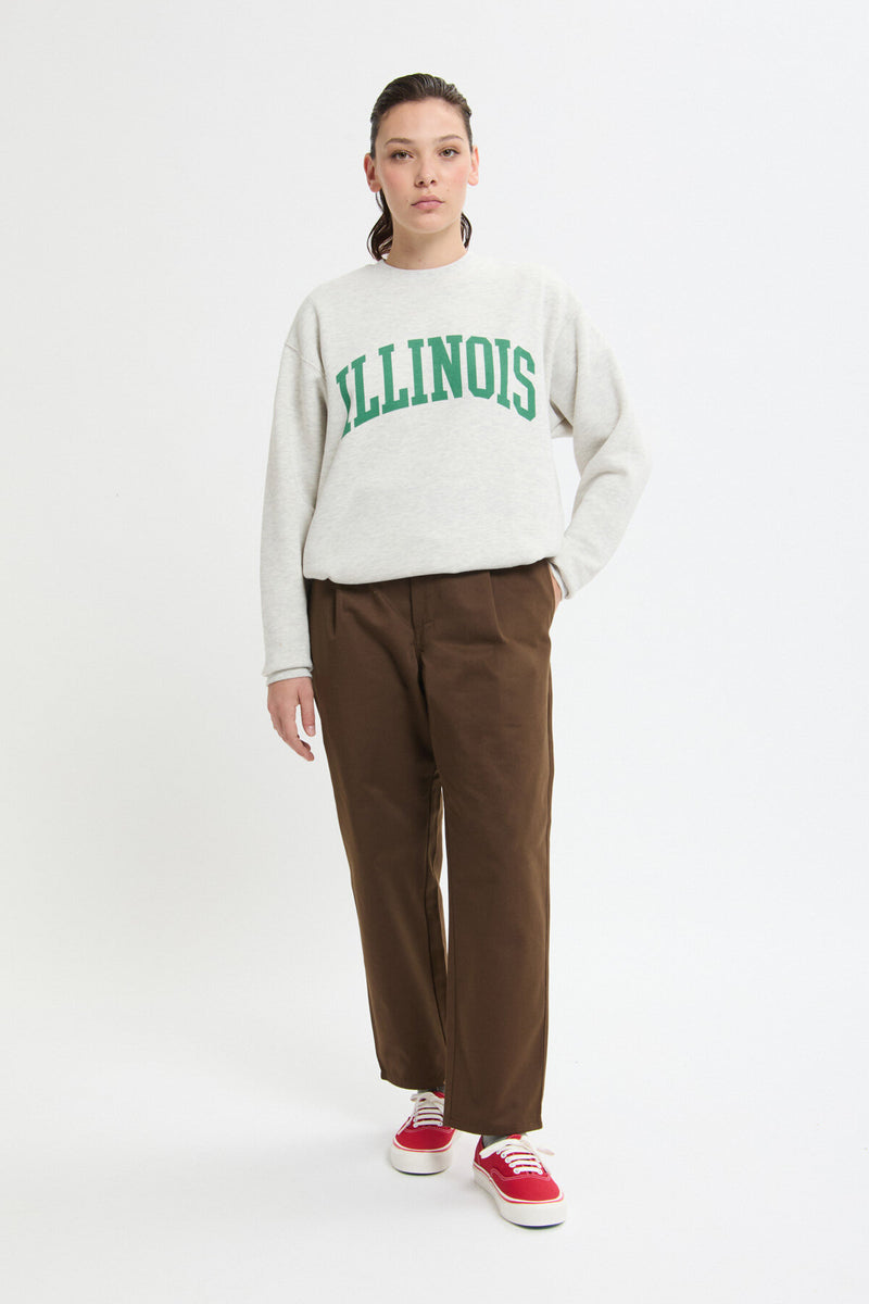 Pantaloni in twill a vestibilità affusolata con piega interna