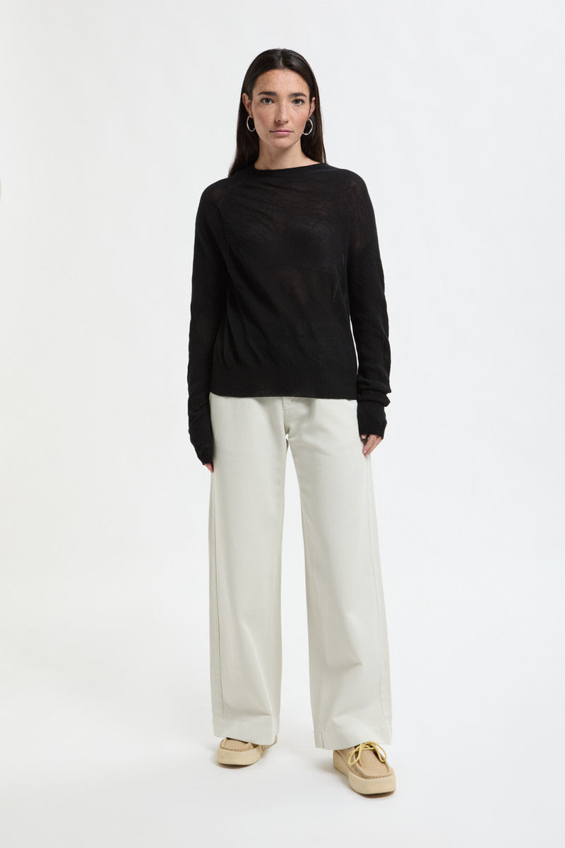 Maglione Trasparente con Collo Alto