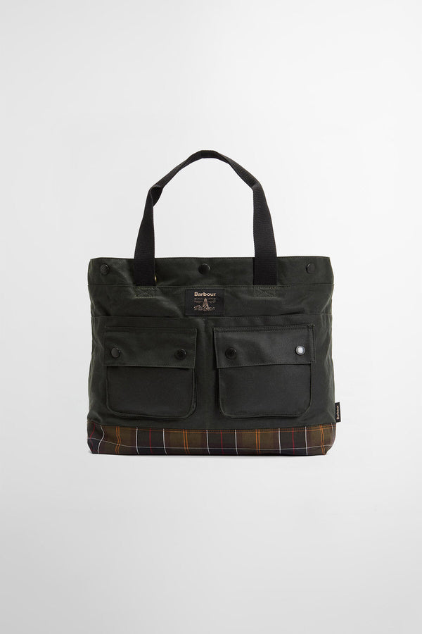Borsa tote Field in tessuto cerato Barbour