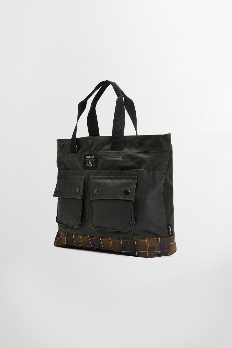 Borsa tote Field in tessuto cerato Barbour