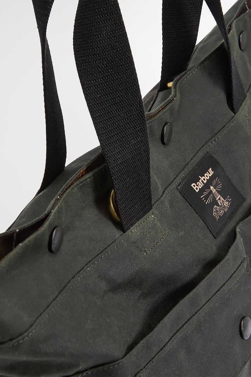 Borsa tote Field in tessuto cerato Barbour