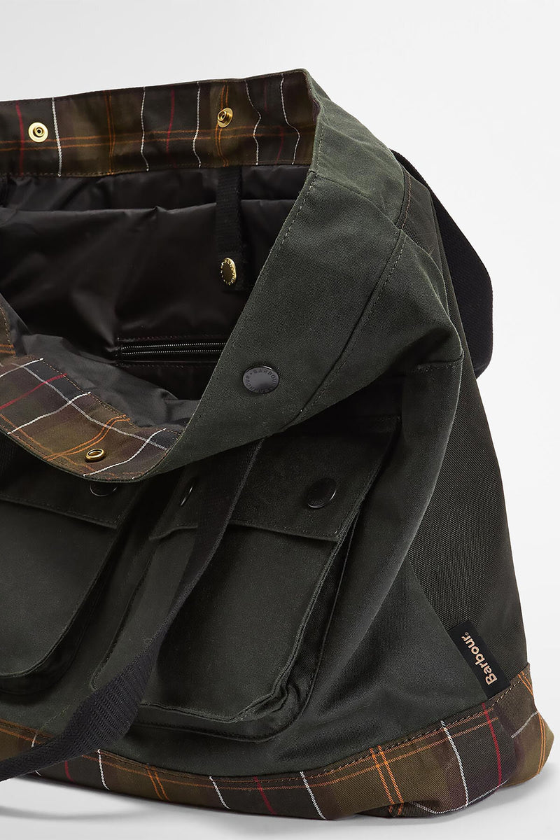 Borsa tote Field in tessuto cerato Barbour