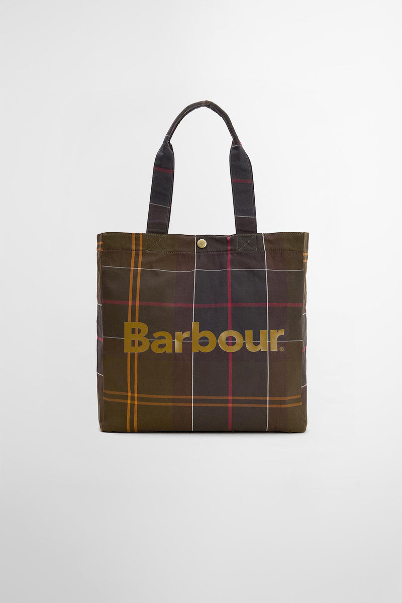 Borsa tote Telfield in tartan Barbour