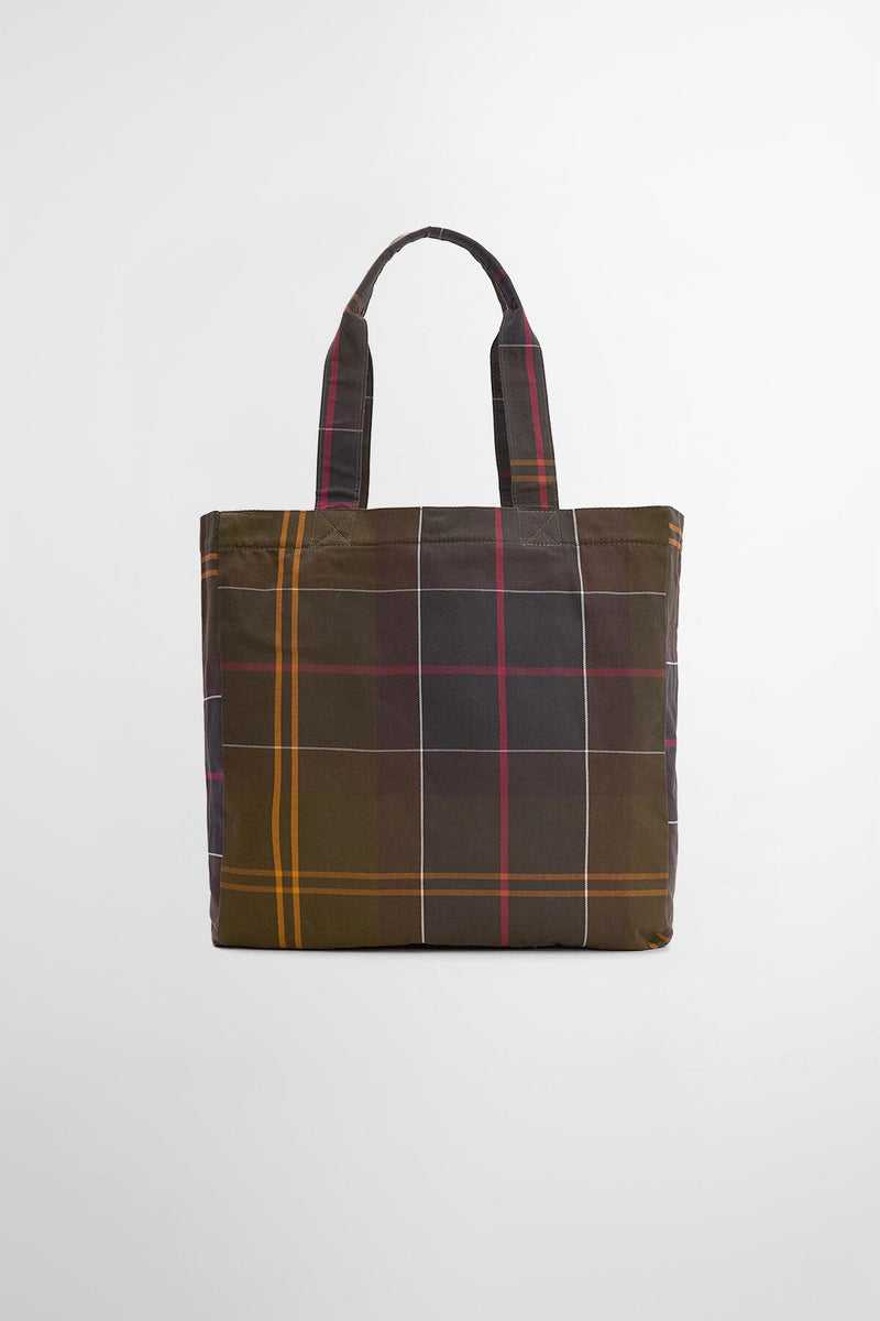 Borsa tote Telfield in tartan Barbour