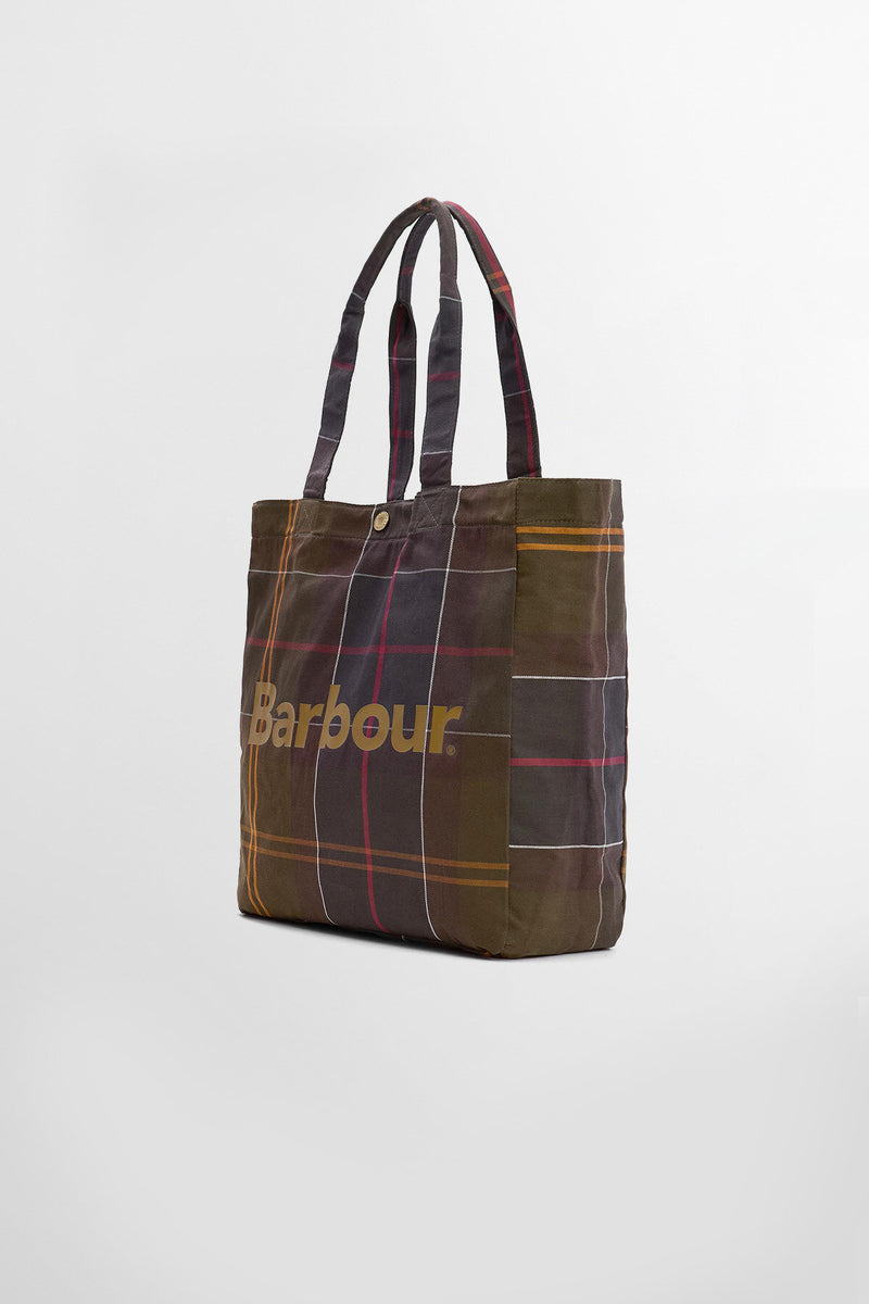 Borsa tote Telfield in tartan Barbour