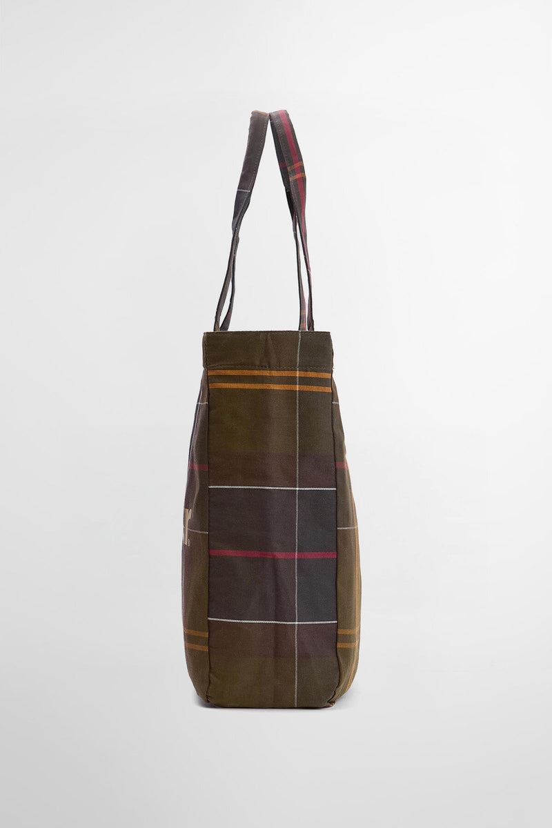Borsa tote Telfield in tartan Barbour