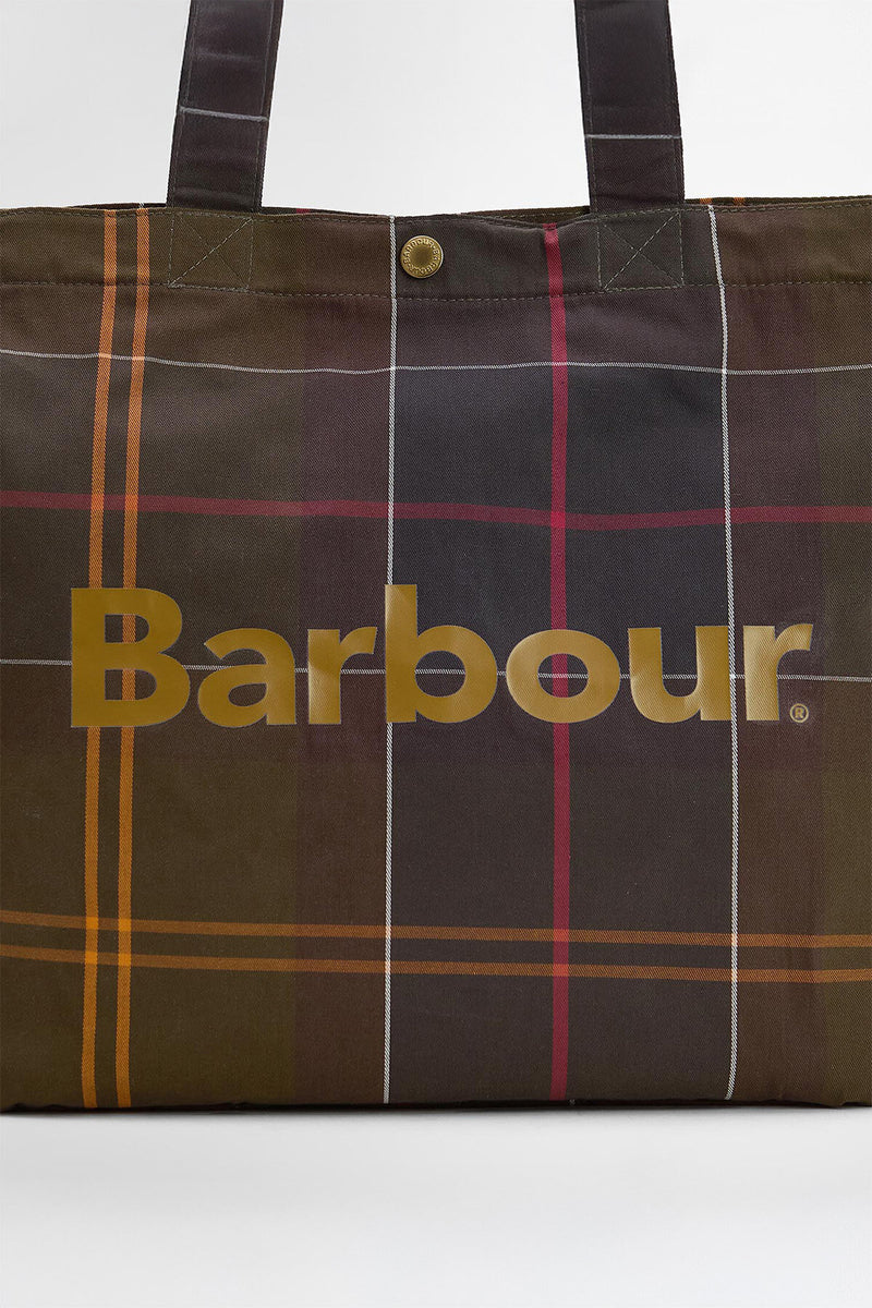 Borsa tote Telfield in tartan Barbour