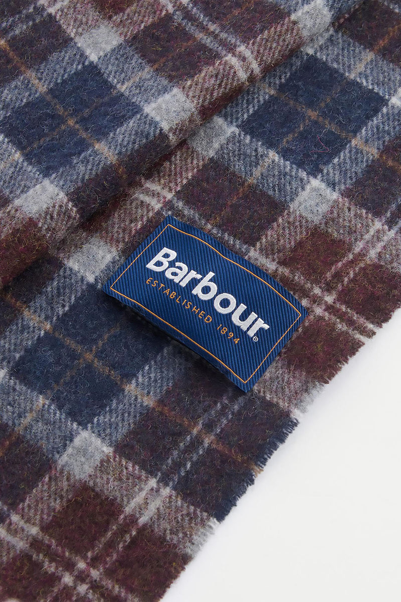 Sciarpa con motivo tartan in lana d’agnello