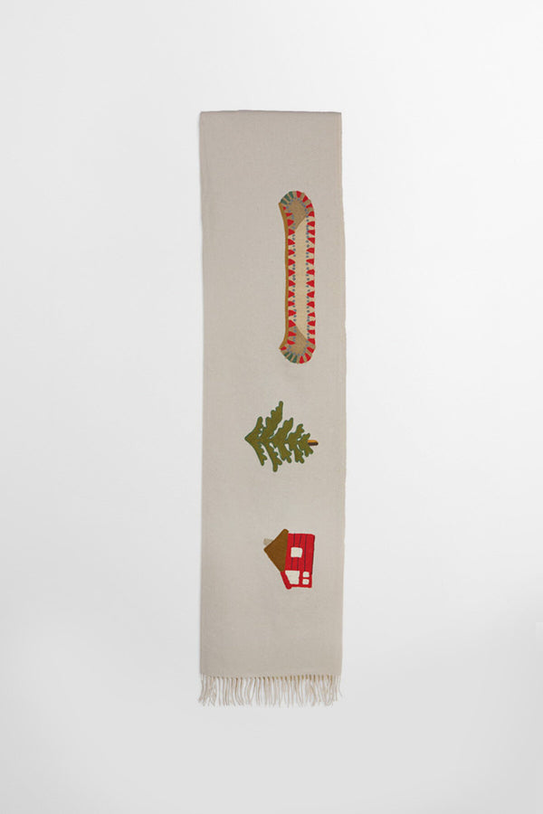 Coperta in lana ricamata Cabin and Canoe