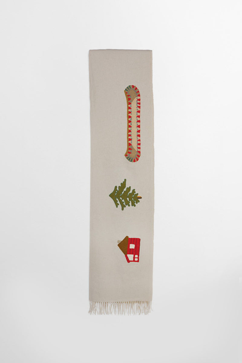 Coperta in lana ricamata Cabin and Canoe