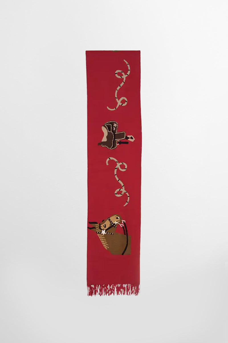 Coperta in lana ricamata Western