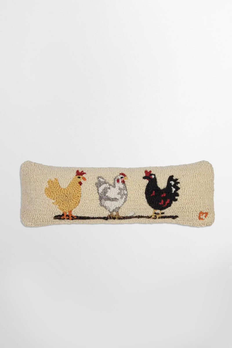 Cuscino Ricamato a Mano Three Hens