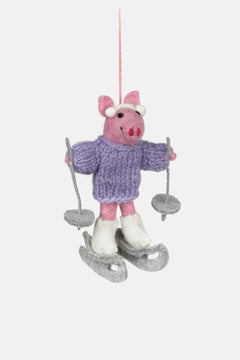 Neive the Skiing Pig Christmas Decoration