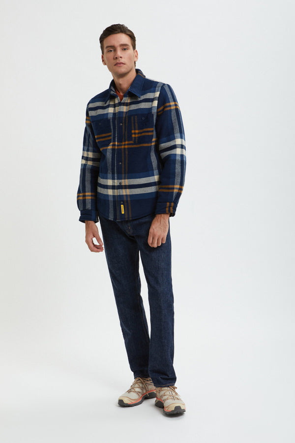 Overshirt Madras in Sherpa