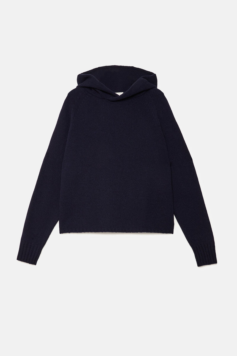 Felpa con cappuccio in lana