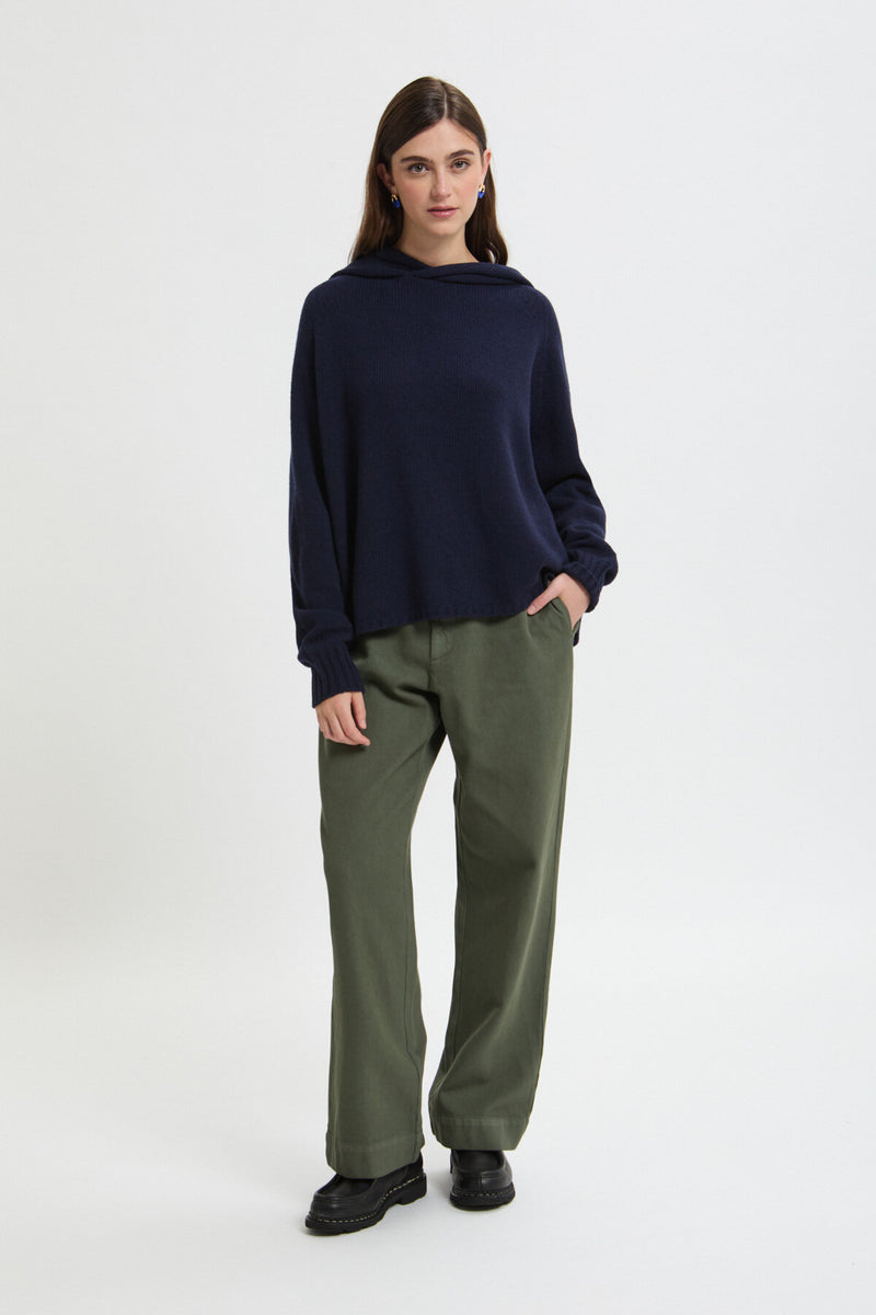 Felpa con cappuccio in lana