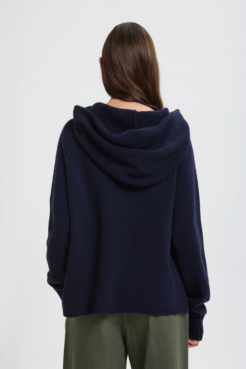 Felpa con cappuccio in lana