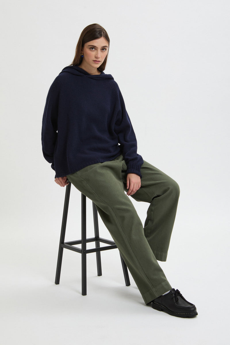 Felpa con cappuccio in lana