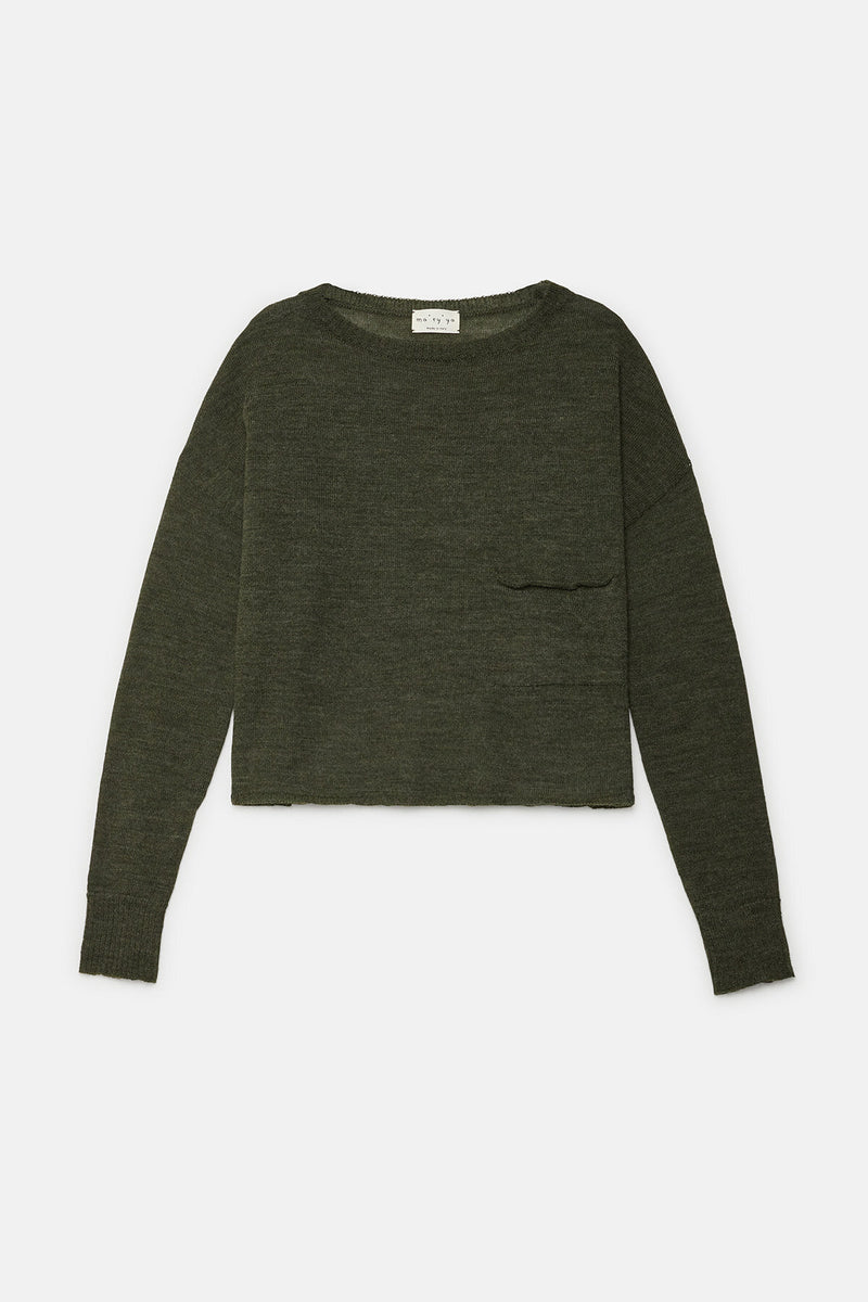 Maglione con collo a barchetta