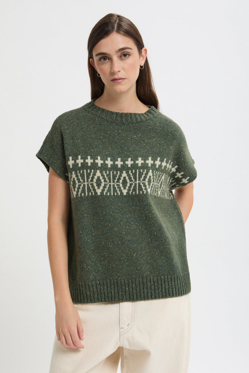 Gilet con motivo jacquard