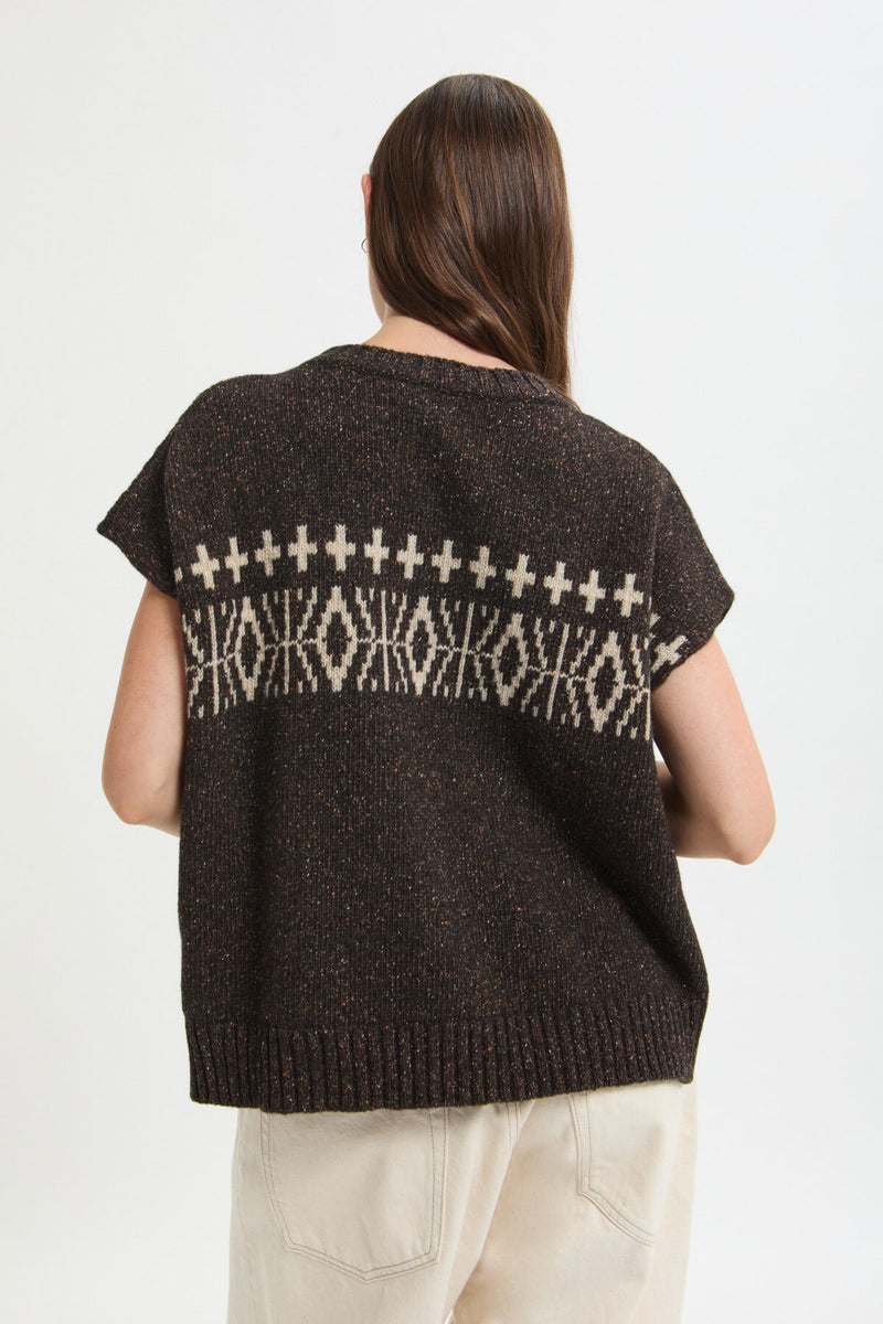 Jacquard pattern vest