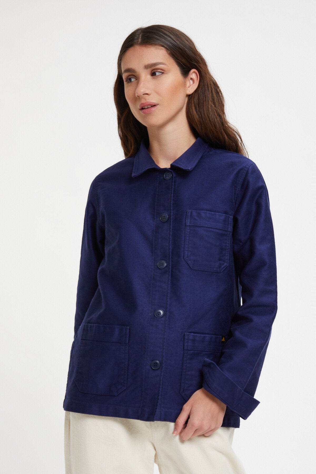 Le Mont Saint Michel Giacca Con Tasche Moleskin Blue | Donna | WP