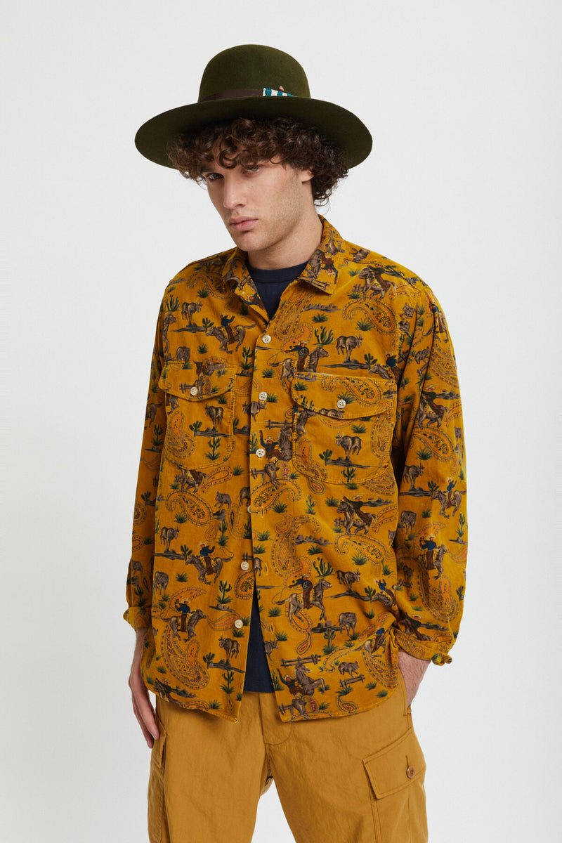 Camicia a coste con stampa Cowboy