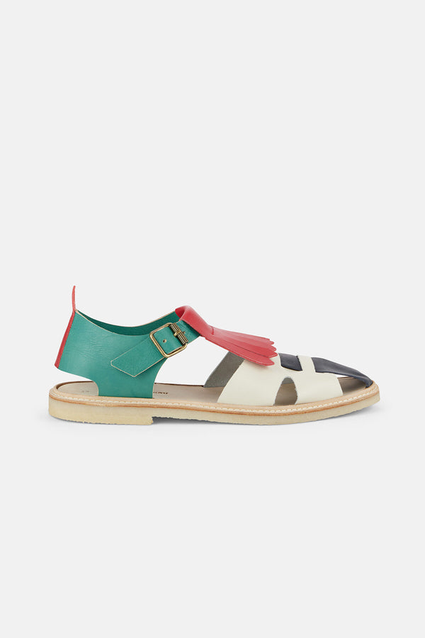 Multicolour Fringed Sandals