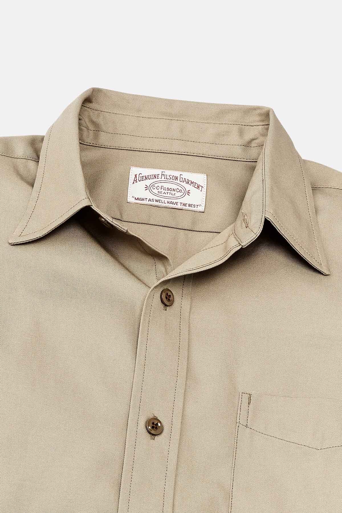 CC Filson Men's M Cover hotsell Cloth Patina'd Gray Khaki Safari Shirt Long Sleeve