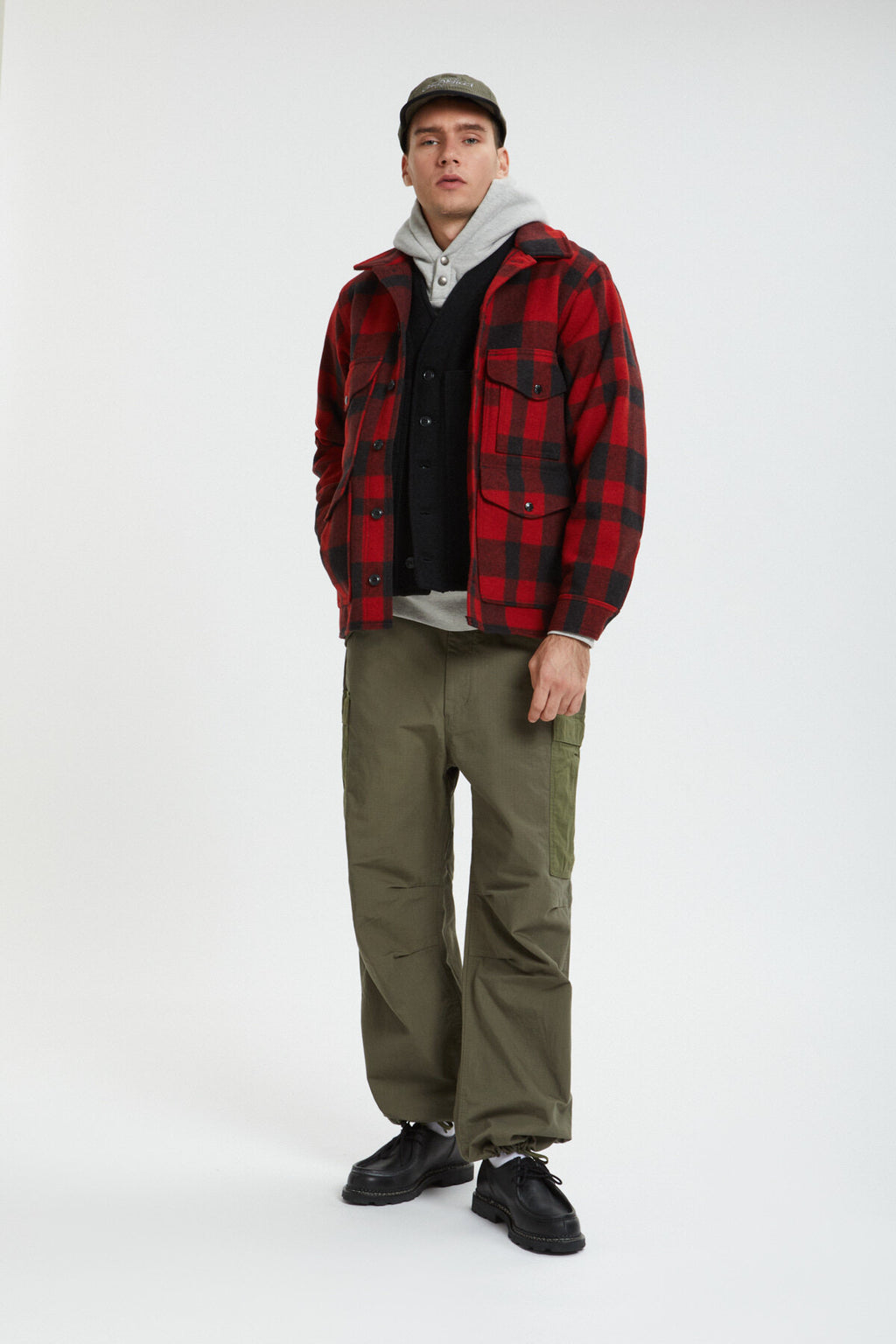 Filson Man MACKINAW WOOL CRUISER JACKET Red black plaid