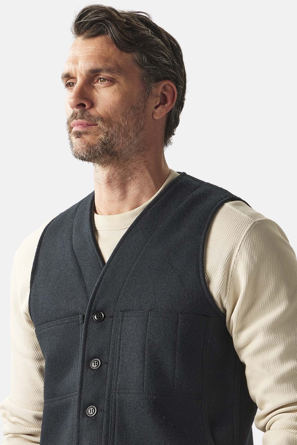 Filson Man MACKINAW WOOL VEST Dark navy | Uomo | WP Store