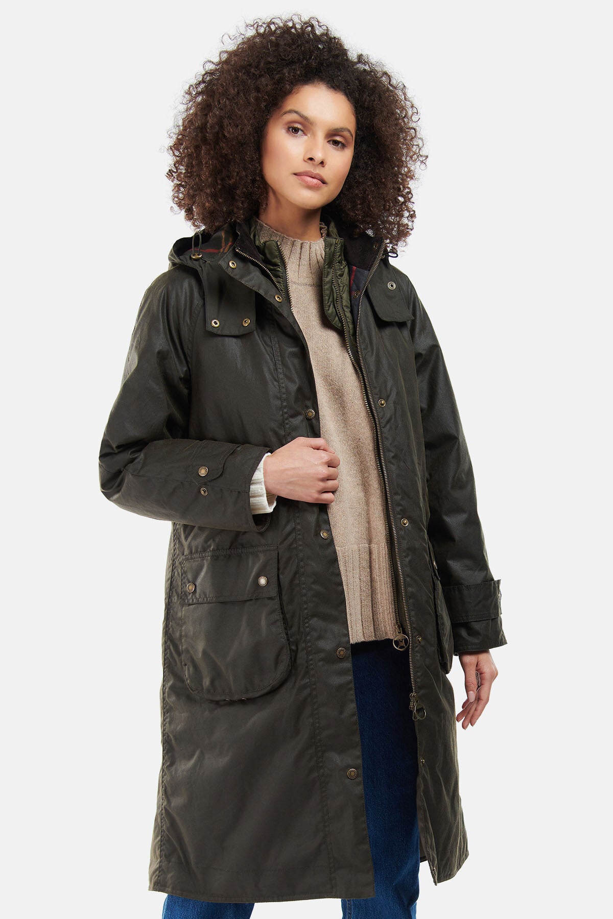 Long Cannich Wax Jacket Olive/classic by Barbour Lady Women WP