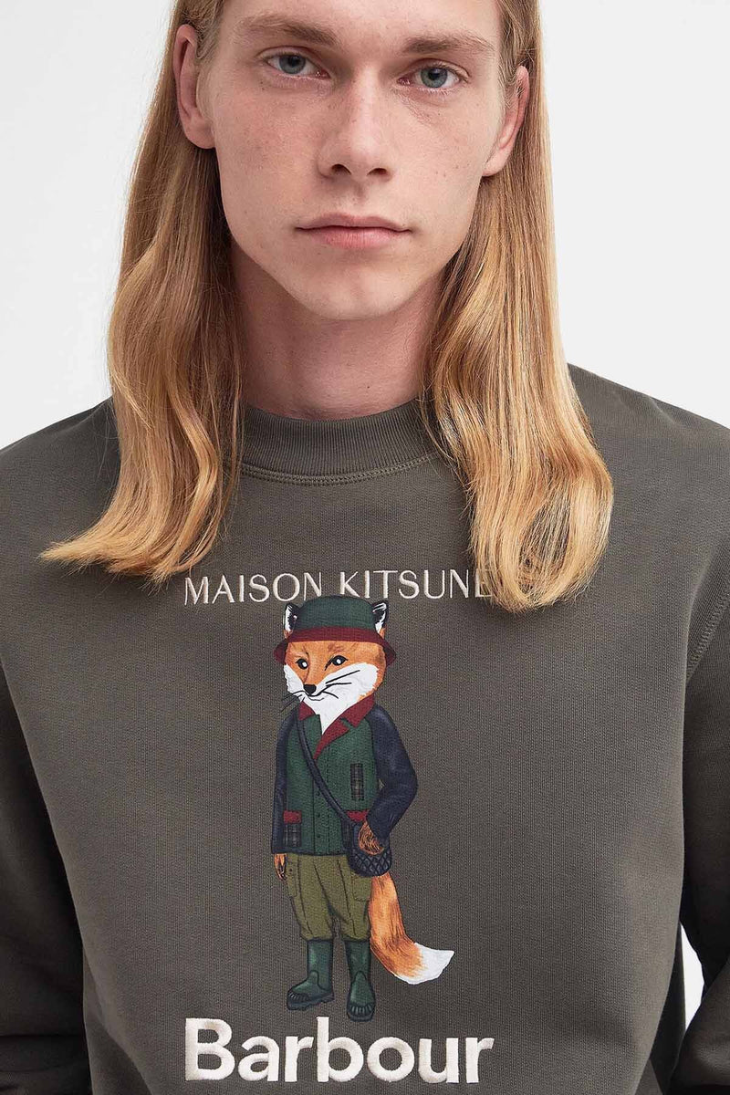 Felpa Fox Beaufort Barbour x Maison Kitsuné