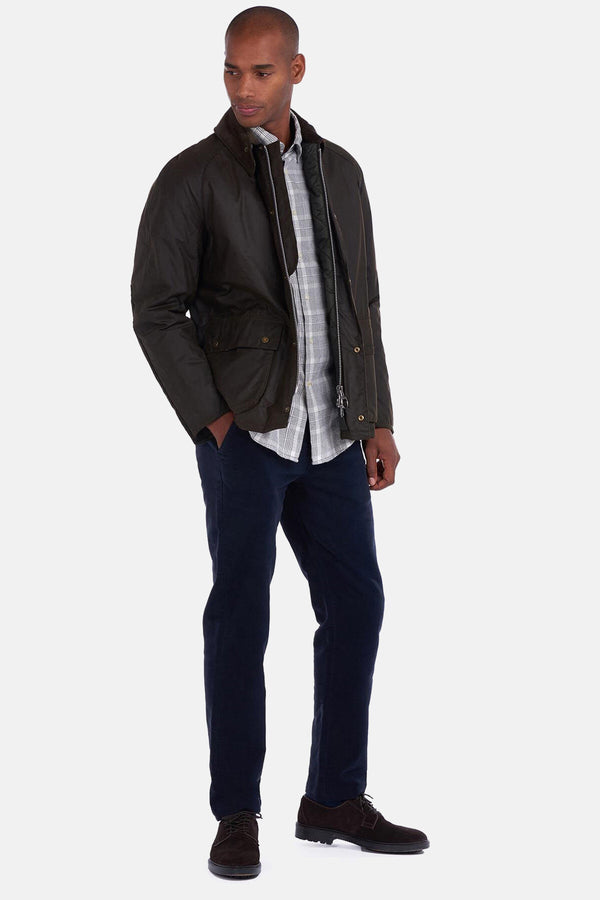 Barbour - Burwick - Giacca cerata impermeabile kaki con colletto a