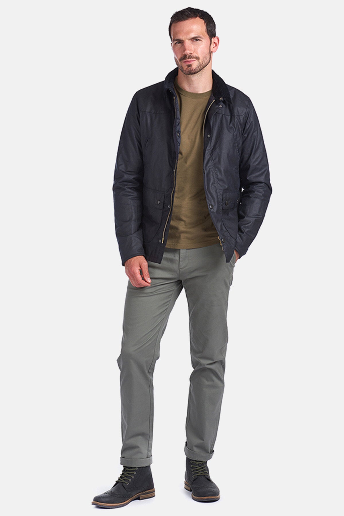 Barbour Giacca cerata Reelin Navy | Uomo | WP Store