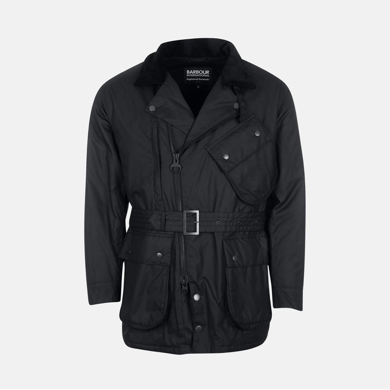 B.Intl X Engineered Garments Waxed Jacket Black by Barbour