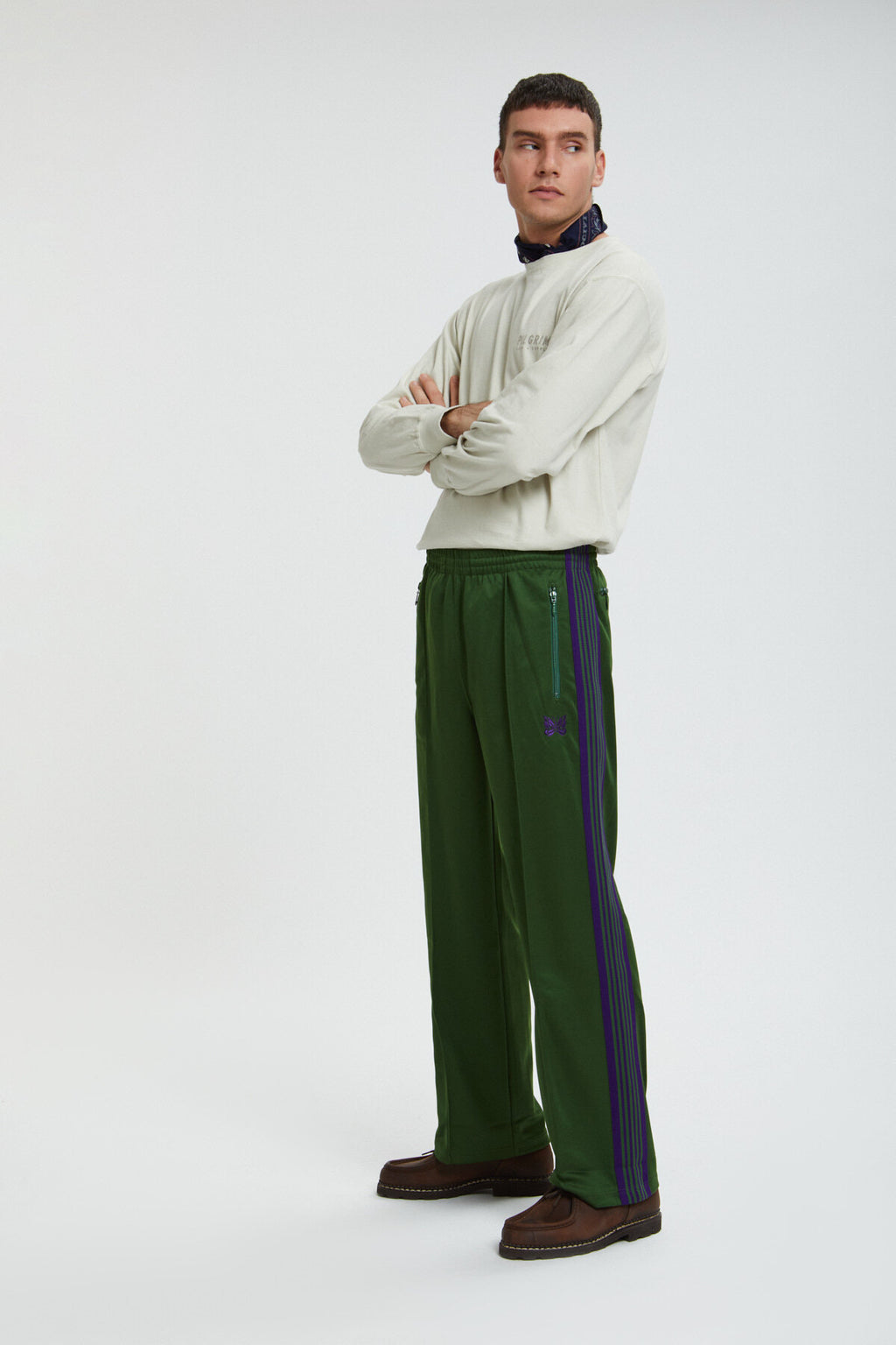 Pantaloni Ali in Cotone Organico - color grigio con toppe verdi
