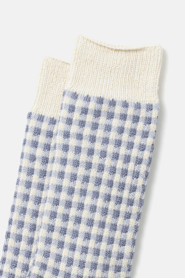 Light Blue Checked Socks