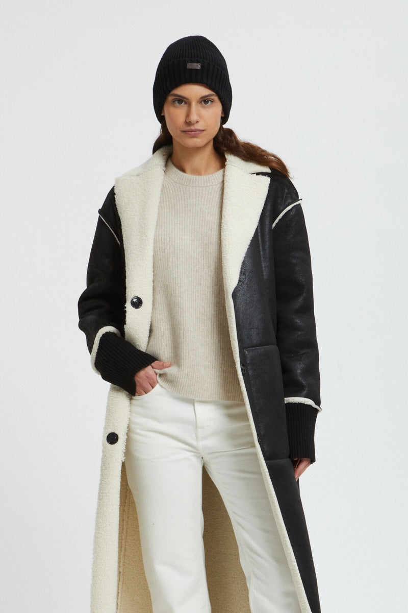 Cappotto Eco-Shearaling Bicolor