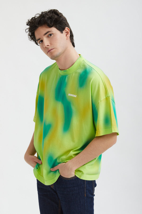 T-shirt colorata effetto spray