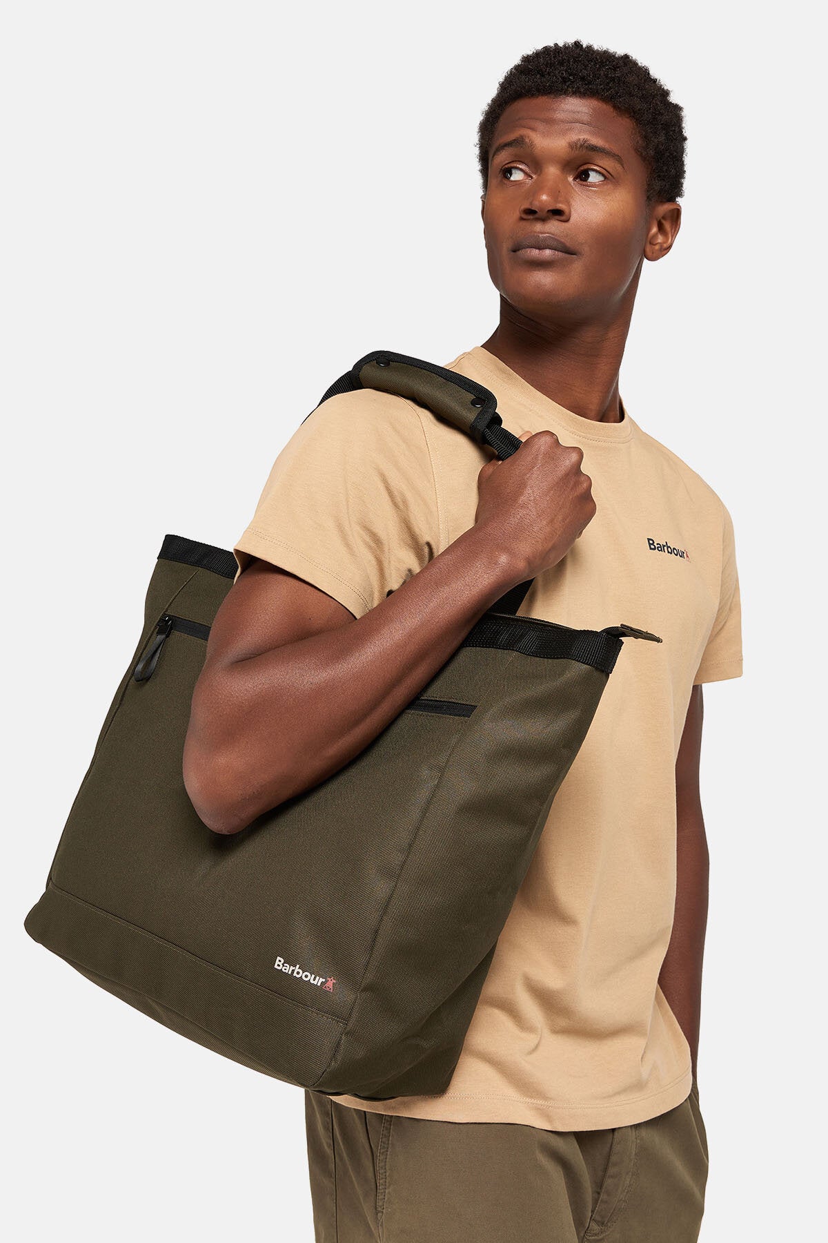 Barbour Arwin Canvas Tote Bag Olive black by Barbour Men WP Store